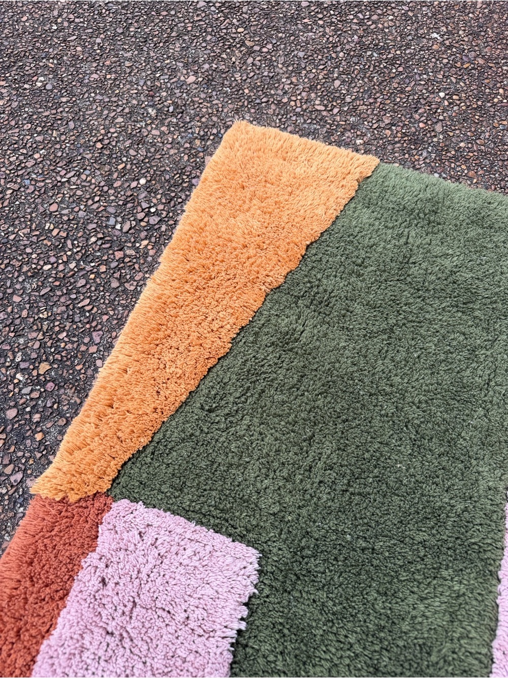 West Elm Angled Modern Bath Mat - Colorful Abstract Area Rug - Picture 2 of 16
